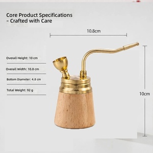 Chicha artisanale en laiton et bois massif, vintage, détachable, portable, pour la décoration intérieure, cadeau pour fumeurs, pipe à eau arabe pour hommes - Product Image 2