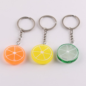 Porte-clés Citron Simulé en Résine Plastique, Alliage de Zinc Rond, Non Toxique, Accessoire de Bijouterie - Product Image 5