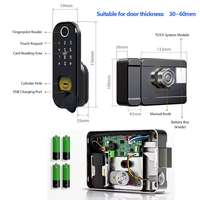 Serrure de porte intelligente électrique en aluminium numérique à empreintes digitales Wifi Tuya étanche, serrure biométrique sans clé pour portail extérieur