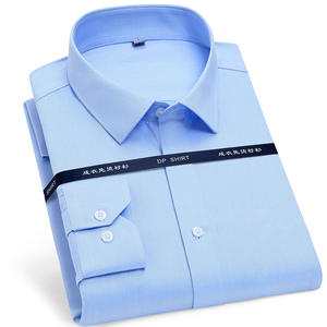 Chemise d'Affaires Haut de Gamme en Coton DP Infroissable à Manches Longues et Couleur Unie pour <span class=keywords><strong>Homme</strong></span> - Product Image 2