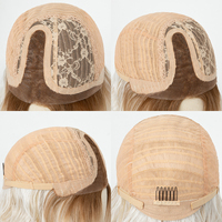 Pelucas de encaje frontal pre-cortadas al por mayor, invisibles, rubio miel, de monofilamento, de fibra Futura-Hair para mujer