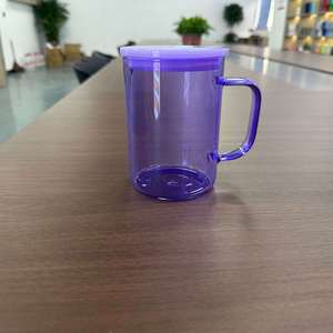 Mug en verre transparent au design classique, 15 oz, avec poignée, pour la maison, le salon, les bouchées quotidiennes - Product Image 3