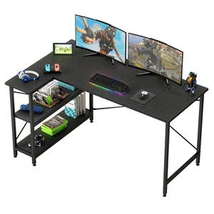 Bestier Wood Metal Frame Large Corner PC table Computer Desk L shaped desk Home Office Furniture Industrial Laptop desk