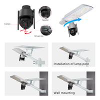 Lampadaire solaire PTZ 360 degrés 500W avec caméra, lampadaire LED en aluminium moulé sous pression pour la sécurité des fermes