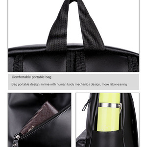 Custom Pu Vegan Leather School <b>Backpack</b> Men Laptop Collage Bags Wasserdichter Student Rucksack Mochila Cuero <b>Backpack</b> - Product Image 5