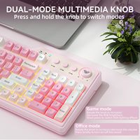 Clavier sans fil AULA F3099 2,4 GHz avec rétroéclairage chromatique, multi-appareils, batterie intégrée, clavier de saisie pour ordinateur domestique