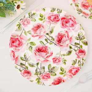 OEM Vintage Floral Paper <b>Plates</b> 9 Inches Modern Factory Direct for Tea Parties Bridal <b>Showers</b> Baby <b>Showers</b> Outdoor Lunch - Product Image 4