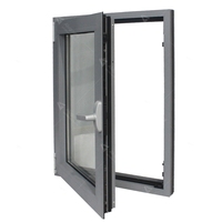 Ventanas de Doble Vidrio de Aluminio de Triple Panel de Alta Calidad, Estilo Americano, Ventana Oscilobatiente