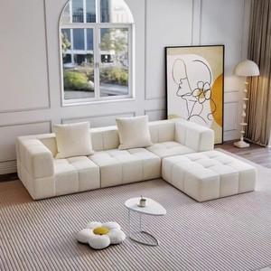 Modernes Minimalistisches Modulares Stoffsofa-Set mit Geradlinigem Design Abnehmbarer & Waschbarer Bezug für Kleine Wohnzimmer - Product Image 1