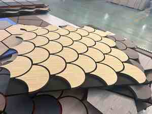 Panneau d'insonorisation à lattes panneaux muraux acoustiques panneaux intérieurs en bois Akupanels 3D feutre courbe acoustique panneau décoratif en pvc - Product Image 5