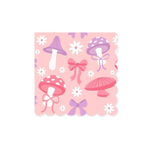 Juego de Vajilla Personalizado DAMAI para Fiesta de Cumpleaños de Niña, Plato y Vaso de Papel con Lazo Rosa y Diseño de Champiñón - Product Image 5