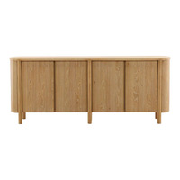 Buffet de rangement multifonctionnel en bois massif moderne et durable avec compartiments fonctionnels et poignées métalliques pour hôtel et cuisine