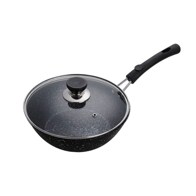 Mini Nonstick Fry Pan Medische Steen Tarwe Rijst Minerale Metalen Cover Anti-Brandwonden Siliconen Handvat Olie Gratis Kookgerei