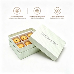 Boîte d'emballage de boulangerie écologique personnalisée OEM, boîte à gâteaux, biscuits et desserts de qualité alimentaire avec couvercle et base en papier, emballage cadeau - Product Image 2