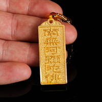 FUTUJI Acier Inoxydable Bouddhiste Pendentif Plaque Amitabha Bouddha les Écritures Bouddhistes Cadeaux Religieux