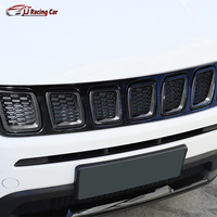7 pièces ABS voiture accessoires anneaux couvre voiture calandre insérer gril couverture garniture pour Jeep boussole 2017 2018 2019 2020