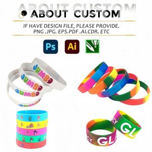 Pulseras de Silicona Personalizadas, Kit de Pulseras de Goma de Colores Surtidos para Deportes, Juegos, Fiestas, Marcadores de Vasos, para Mujeres y Hombres - Product Image 2