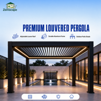 Pergola motorisée en aluminium personnalisable avec toit à lames orientables, auvent extérieur étanche avec télécommande pour villa, jardin, terrasse