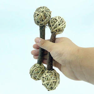 כדור ערבה טבעי ארוג קטן לחיות מחמד ברבל צ 'יו צעצוע ערבה דבל לשחק ארנב צעצוע ארנב - Product Image 2