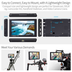 FEELWORLD FW279S Monitor Kamera 7 inci 2200nits, 3G-SDI 4K HDMI, Monitor Lapangan <span class=keywords><strong>DSLR</strong></span> dengan Bantuan Fokus Peaking, Logo Kustom - Product Image 5
