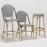 Style français Paris PE Rotin Café Salle À Manger Chaises