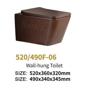 <span class=keywords><strong>WC</strong></span> mural carré moderne en céramique mate colorée, toilettes suspendues sans bride pour salle de bain et hôtel, articles sanitaires - Product Image 5