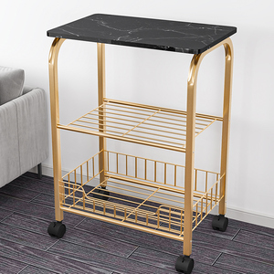 Meuble de rangement multifonctionnel, en fer forgé, mobile, table basse, cuisine, salon, multifonctionnel avec chariot, bon marché - Product Image 4