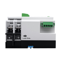 TOMZN Commutateur de transfert automatique (ATS) monophasé sur rail DIN pour onduleur photovoltaïque, double alimentation, ininterrompue, 2P 63A 100A 125A