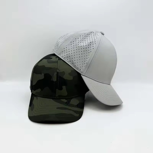 Custom 6-Panel PVC 3D Embroidered Logo Waterproof Laser Cut Hole Perforated Sporty Baseball Cap Curved Brim Golf <b>Hat</b> - Product Image 5