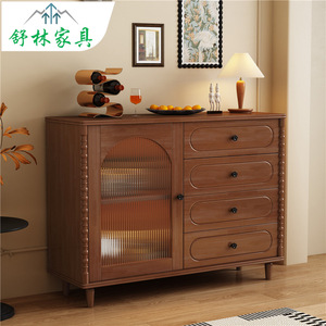 Vintage Style Solid Wood <b>Sideboard</b> Cherry Color <b>Storage</b> Cabinet For Dining Room - Product Image 1