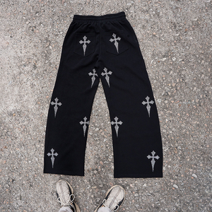 त्वरित शुष्क प्लस आकार बैगी चौड़े पैर पैंट पुरुषों की सड़क पहनते हैं पुरुषों की सड़क पर कस्टम क्रॉस गैंडा डिजाइन - Product Image 2