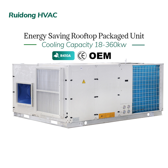 Ruidong Industrial Rooftop Packaged Unit 5-100 Ton High Efficiency R410A Central Air Conditioner RTU