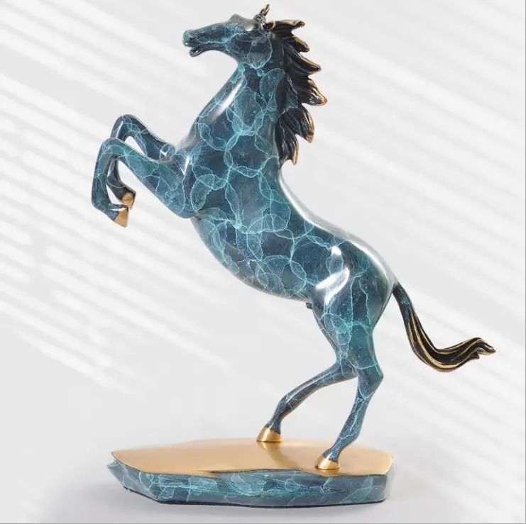 Fancy Metalen Kunst En Ambachten Kantoor Huisdecoratie Bronzen Paardensculptuur