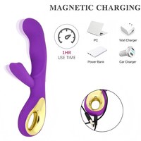Vibrateur lapin G-spot à 10 fréquences, double tête chauffante, masturbation féminine, gode en silicone vibrant, produits sexuels