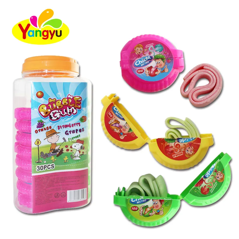 Regalo divertente dolce rotondo lungo energia gomma da masticare per i bambini