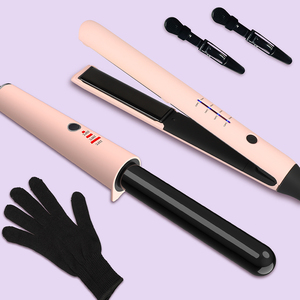 Rizador de pelo automático giratorio, venta al por mayor, varita rizadora alisadora de titanio y cerámica, juego de <span class=keywords><strong>plancha</strong></span> plana, rizador de pelo, alisador - Product Image 6