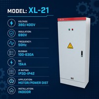 Gabinete de Control de Energía de Tipo Fijo Serie XL-21 al por Mayor, 380V 50Hz 15kA, Acero con Recubrimiento en Polvo para Panel de Taller Industrial
