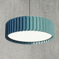 Luminaire suspendu LED acoustique à économie d'énergie avec panneau PET pour bureau, salle de réunion, design d'éclairage architectural