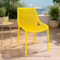 Chaise de salle à manger en plastique à treillis ouvert, vente en gros d'usine, pieds intégrés stables, chaise d'appoint empilable pour café, patio, maison, restaurant