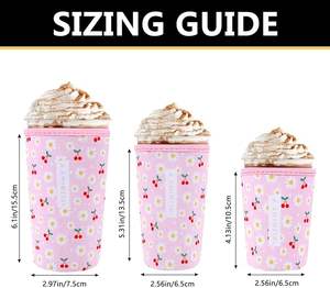 음식을 제공하기위한 콜드 컵을위한 맞춤형 네오프렌 아이스 커피 슬리브 아늑한 음료 홀더 - Product Image 3