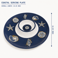 Assiette compartimentée avec bol à sauce central, plateau de service pour restaurant, maison, présentation alimentaire