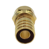 Conector de alta calidad, conector macho F de cobre, conector F de compresión chapado en oro, accesorios electrónicos