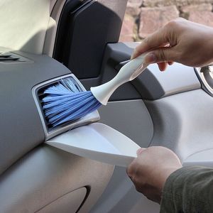 Brosse de nettoyage intérieur de voiture bleue et blanche en PP, brosse à poussière pour tableau de bord et aérateurs, pour usage automobile - Product Image 3