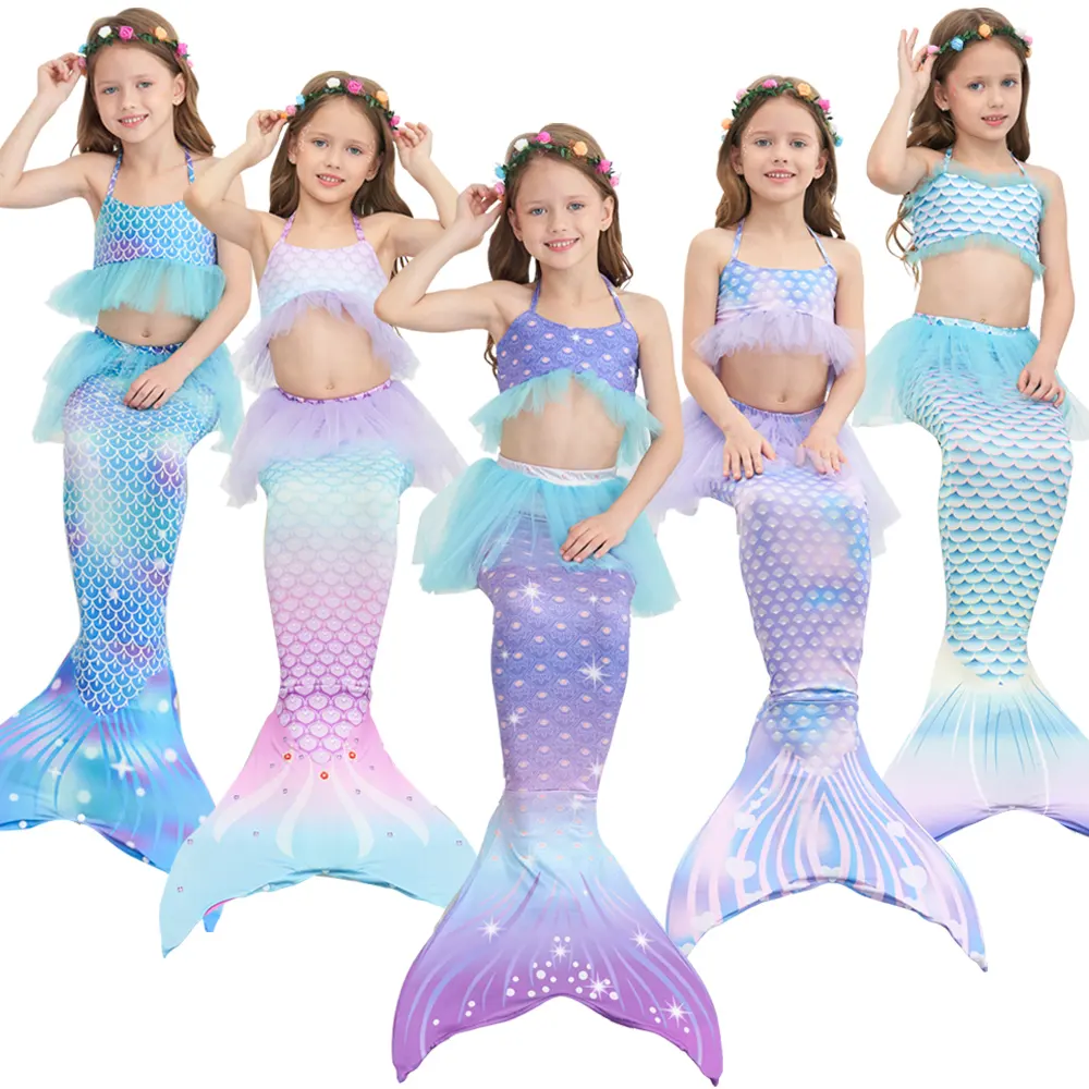 Prinses Cosplay Kostuum Zwembad Voorstelling Pakken Carnaval Fantasy Verkleedkleding Kinderen Hot Selling Kids Zeemeermin Staart Voor Zwemmen