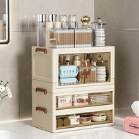 COIZY moderne anti-poussière grande mallette de rangement cosmétique pliable maquillage organisateur de bureau avec tiroir PP plastique maquillage boîte de rangement