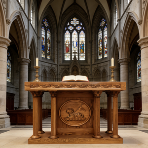 Mesa de Altar de Madera Cristiana, Material Sostenible para Iglesia, Teatro, <span class=keywords><strong>Seminario</strong></span> y Escuelas Teológicas - Product Image 2