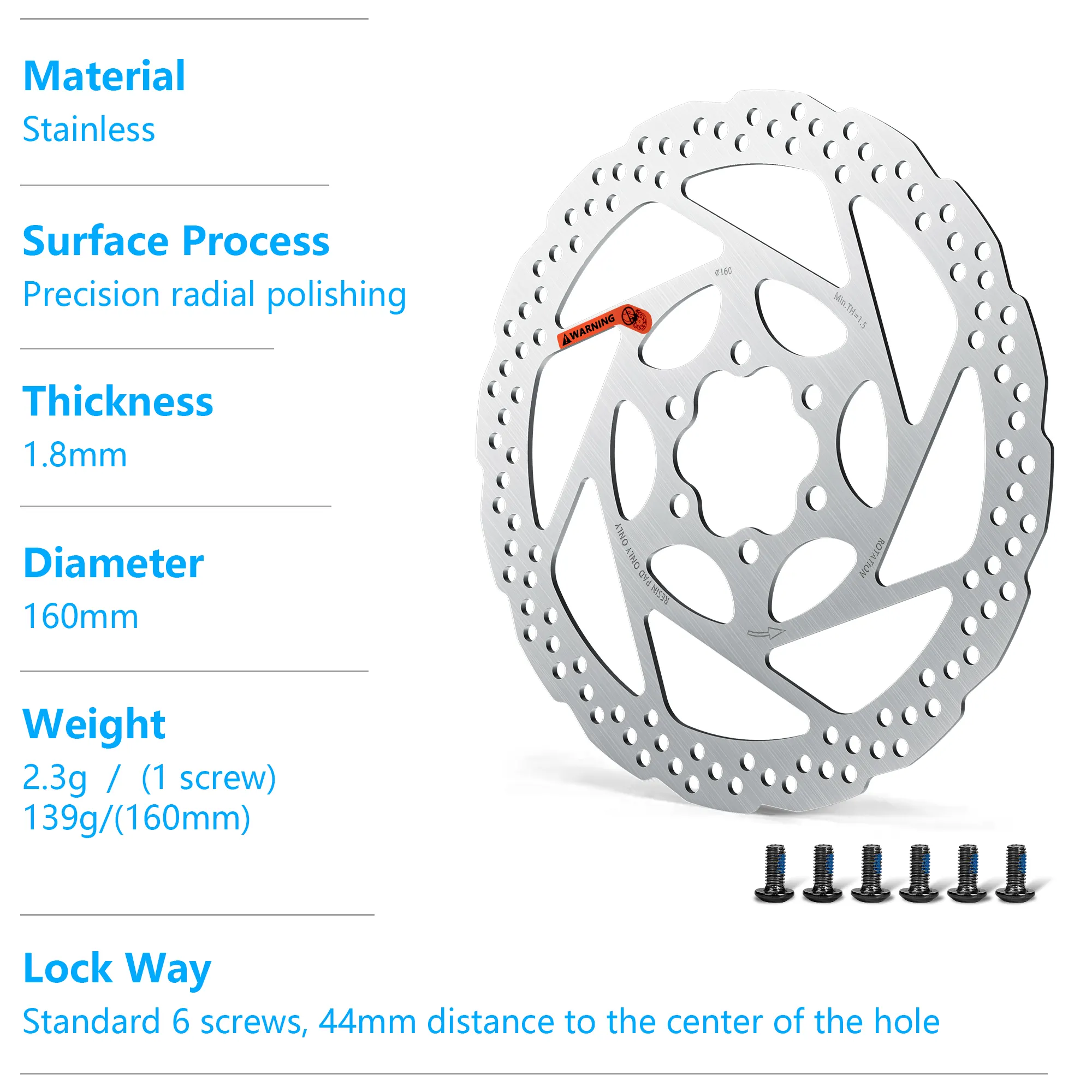 DYISLAND 160mm Factory direct sales silent and wear-resistant for Road Bike Mountain Bike BMX MTB Bicycle Brake Discs