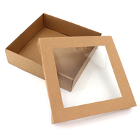 Boîtes d'emballage de gâteaux en papier Kraft, 8, 10, 12, 14 pouces, Logo personnalisé avec couvercle transparent, boîte à gâteaux de mariage, boîte à beignets, vente en gros