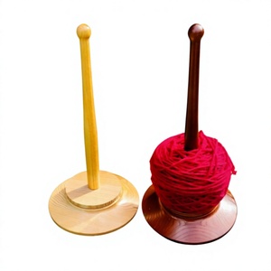 Wooden Eco-Friendly Fashion Yarn Holder Stand Double Spindle Shape Simple Design <b>Sewing</b> Accessory Hand Knitting Crochet - Product Image 4