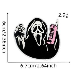 Nouvelle broderie de dessin animé <span class=keywords><strong>Ghost</strong></span> Face avec adhésif thermocollant pour vêtements et vestes - Product Image 3